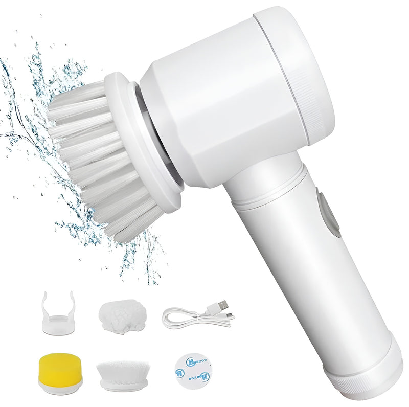 5-in-1 Electric Cleaning Brush with Multi Brush Heads