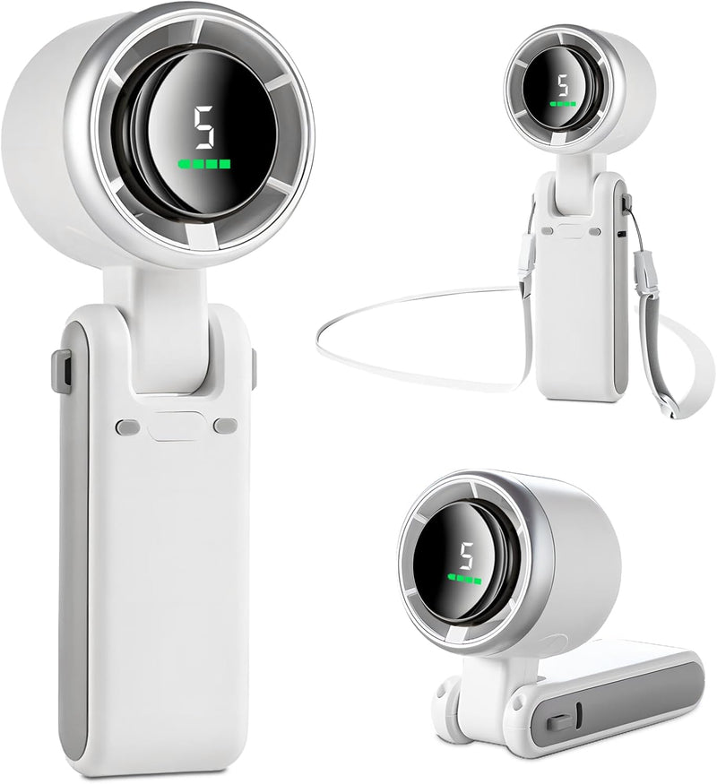 Portable Turbo Handheld Fan – 180° Foldable Design