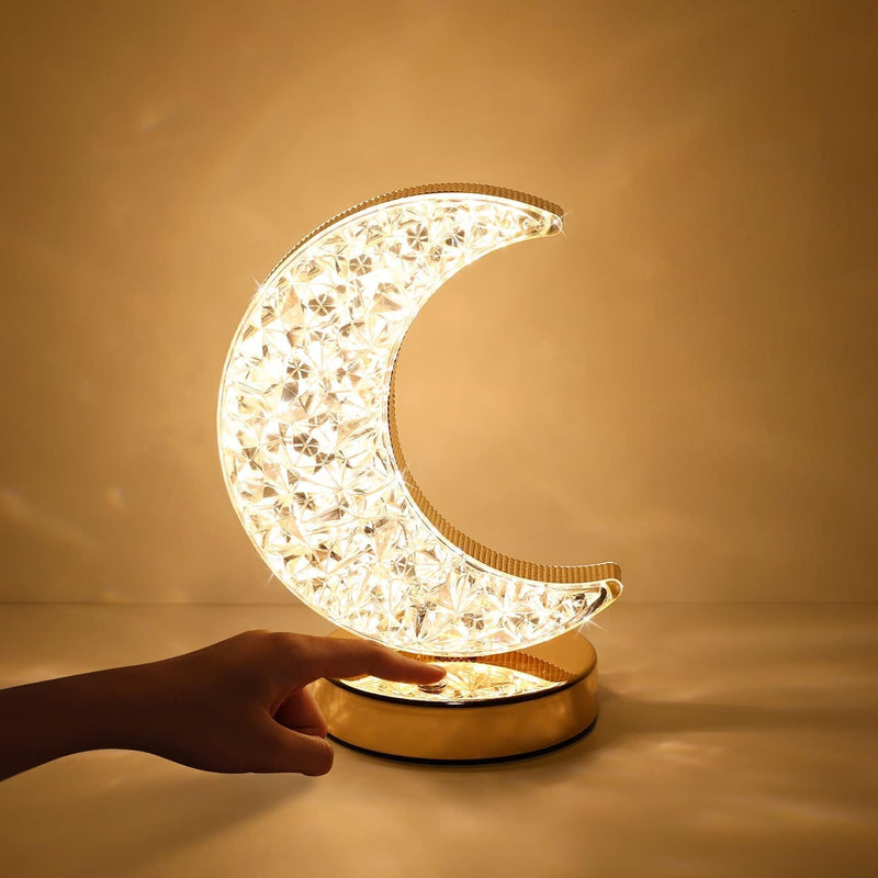 Ramadan & Eid Crystal Moon Lamp 3 Color Modes